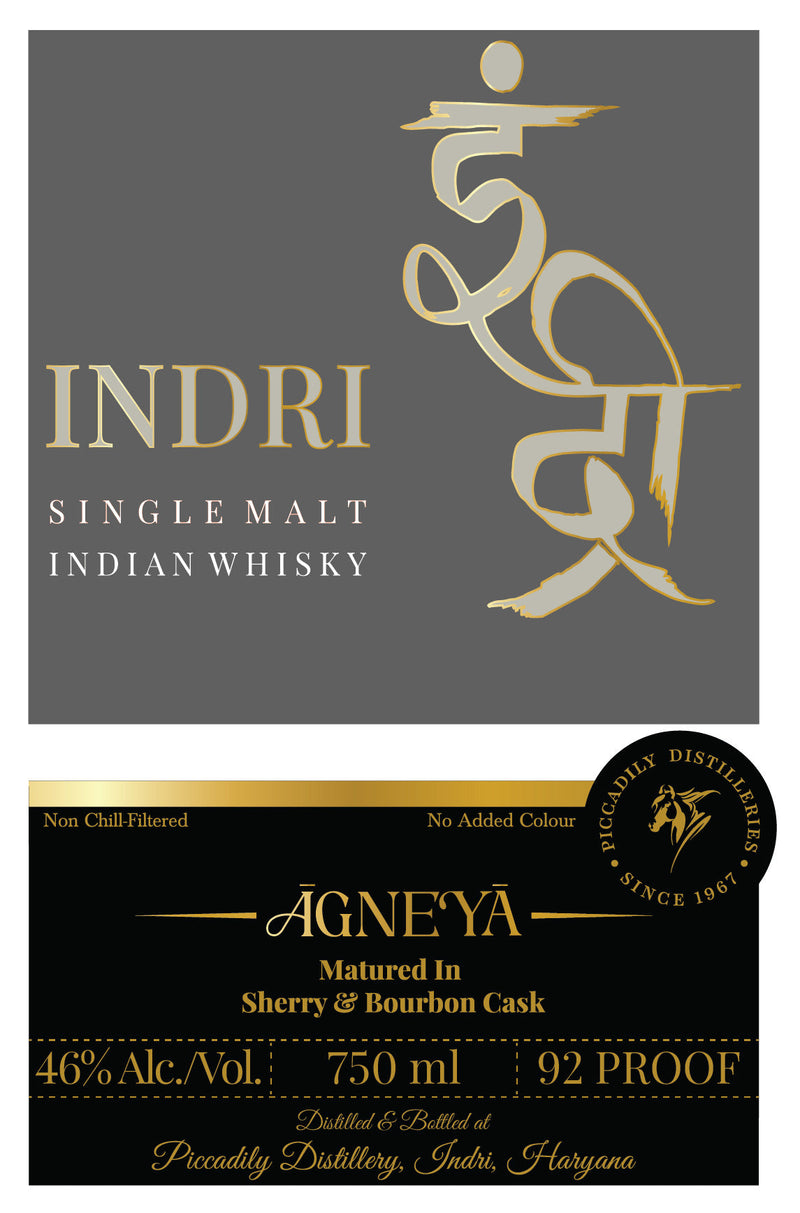 Indri-Trini Agneya Single Malt Indian Whisky Sherry & Bourbon Cask Indri