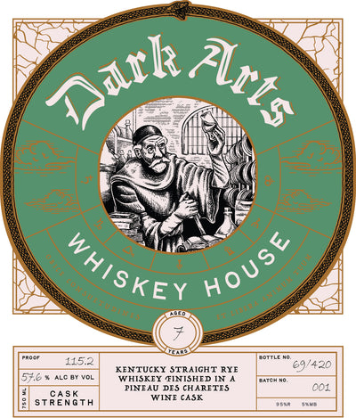 Dark Arts Whiskey House 7 Year Rye: Pineau des Charentes Cask Finish (Cask Strength) Dark Arts Whiskey House