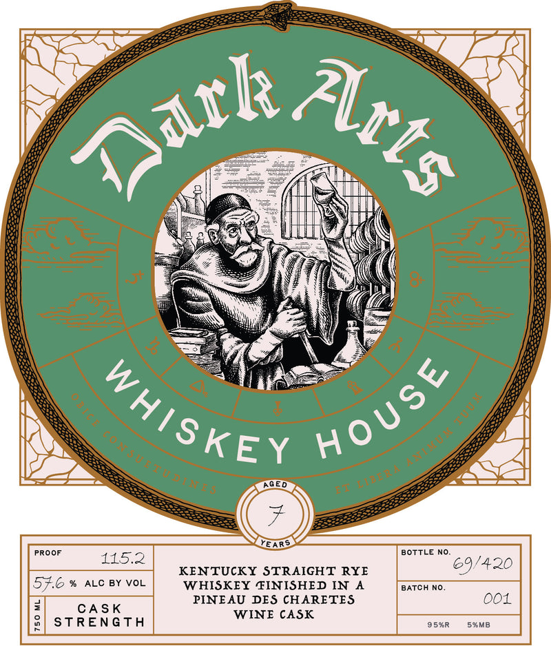 Dark Arts Whiskey House 7 Year Rye: Pineau des Charentes Cask Finish (Cask Strength) Dark Arts Whiskey House