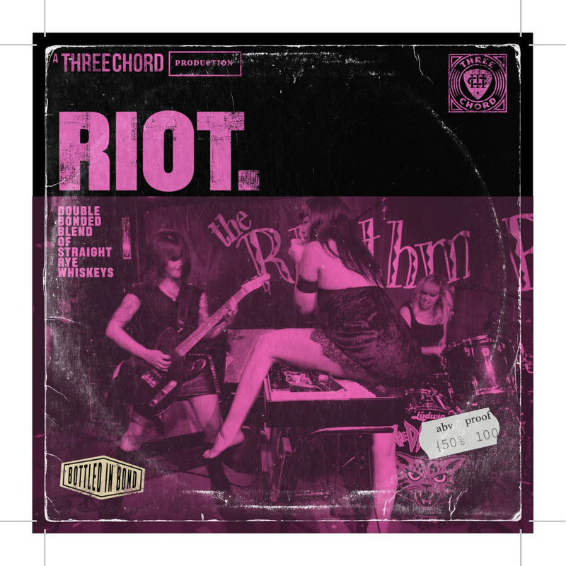 Three Chord RIOT. Double Bonded Straight Rye Whiskey Three Chord