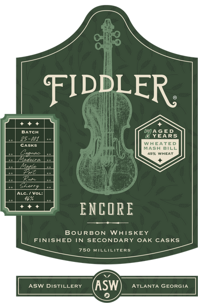 Fiddler Encore Wheated Bourbon Whiskey Finished in Secondary Oak Casks Fiddler