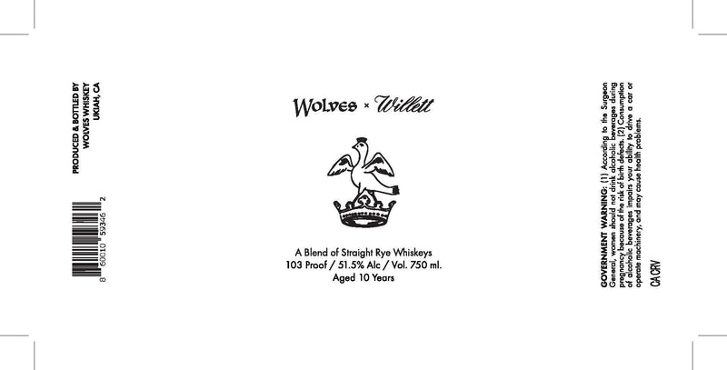 Wolves x Willett 10-Year Aged Straight Rye Whiskey