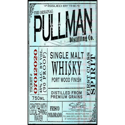 Pullman Distilling Single Malt Whisky Port Wood Finish - Main Street Liquor