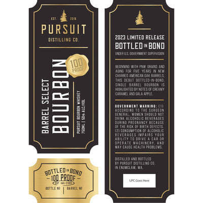Pursuit Distilling Bottled in Bond Barrel Select Bourbon - Main Street Liquor