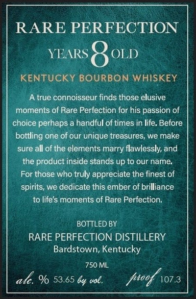 Rare Perfection 8 - Year - Old Kentucky Bourbon Whiskey - Main Street Liquor