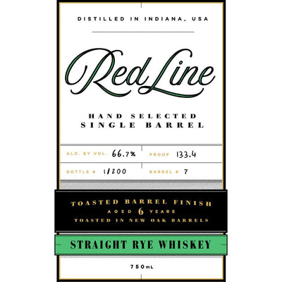 Red Line Toasted Barrel Finish Rye Aged 6 Years - Main Street Liquor
