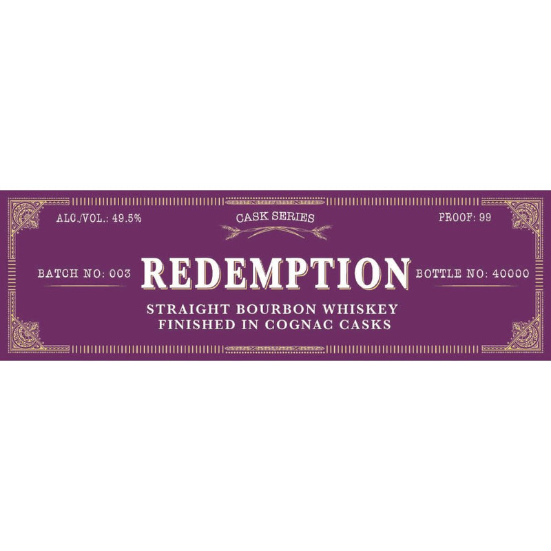 Redemption Cognac Cask Finish Batch 003 - Main Street Liquor