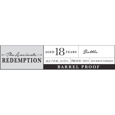 Redemption The Ancients 18 Year Old Bourbon - Main Street Liquor