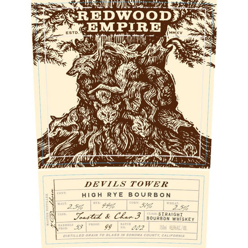 Redwood Empire Devils Tower High Rye Bourbon Batch 002 - Main Street Liquor