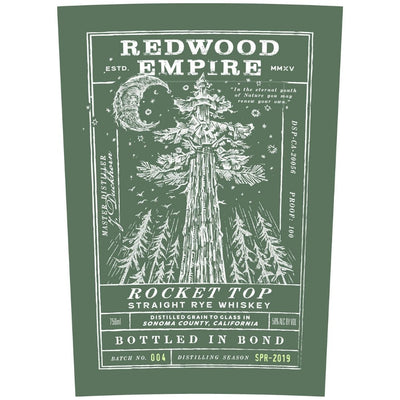 Redwood Empire Rocket Top Straight Rye Batch 004 - Main Street Liquor
