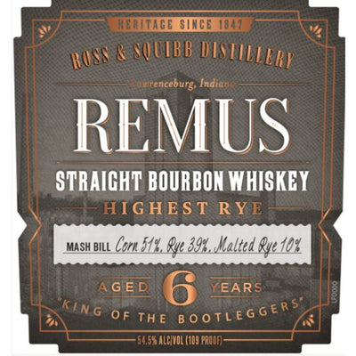 Remus Highest Rye Straight Bourbon - Main Street Liquor