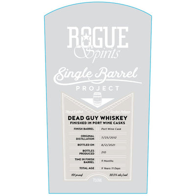 Rogue Single Barrel Project Dead Guy Whiskey Finished In Port Wine Casks - Main Street Liquor