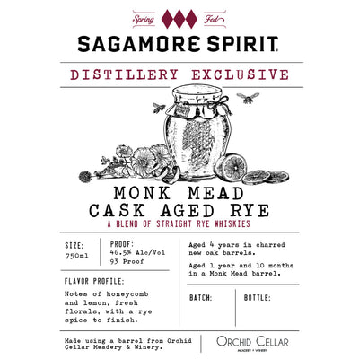 Sagamore Spirit Distillery Exclusive Monk Mead Cask Aged Rye - Main Street Liquor