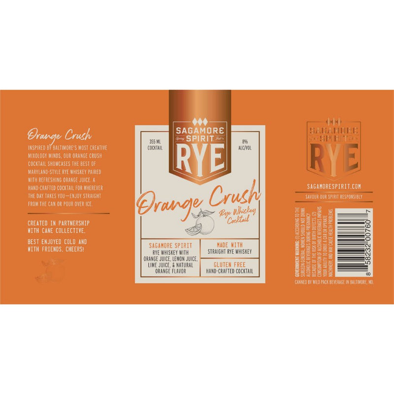 Sagamore Spirit Orange Crush Canned Cocktail 4PK - Main Street Liquor