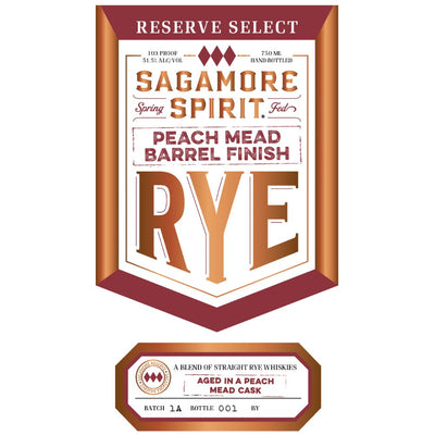 Sagamore Spirit Reserve Select Peach Mead Barrel Finish Rye - Main Street Liquor