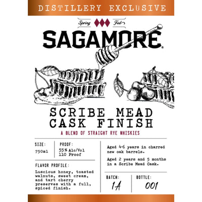 Sagamore Spirit Scribe Mead Cask Finish Straight Rye - Main Street Liquor