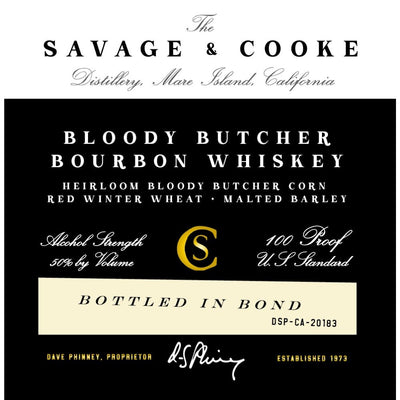 Savage & Cooke Bottled in Bond Bloody Butcher Bourbon - Main Street Liquor
