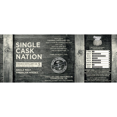 Single Cask Nation Virginia Distillery Co. 5 Year Old Single Malt - Main Street Liquor