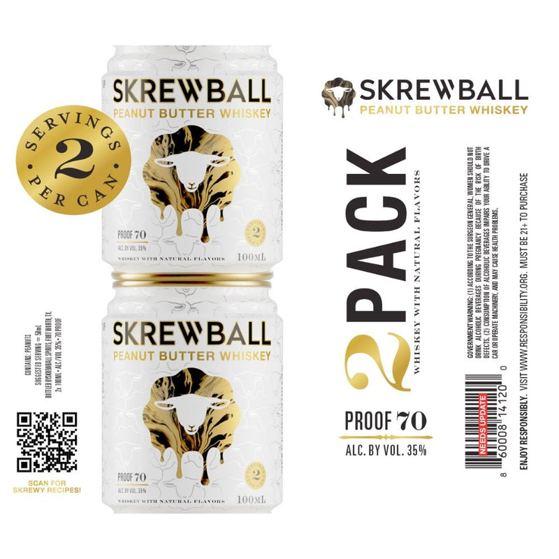 Skrewball Peanut Butter Whiskey Can 2 Pack - Main Street Liquor