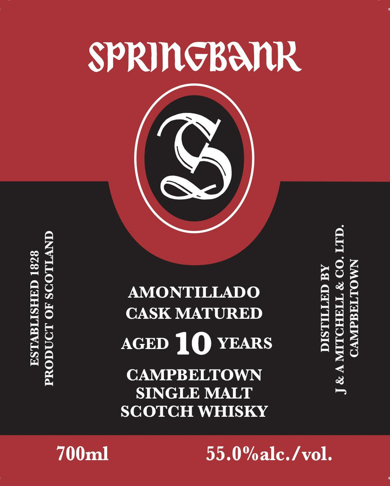 Springbank 10 Year Old Amontillado Cask Matured Campbeltown Single Malt Scotch Whisky 700ml - Main Street Liquor