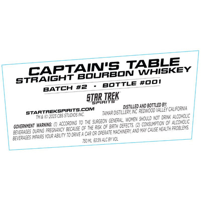 Star Trek Spirits Captain’s Table Straight Bourbon Batch #2 - Main Street Liquor