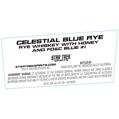 Star Trek Spirits Celestial Blue Rye Whiskey - Main Street Liquor