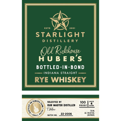 Starlight Bottled in Bond Straight Rye Whiskey - Main Street Liquor