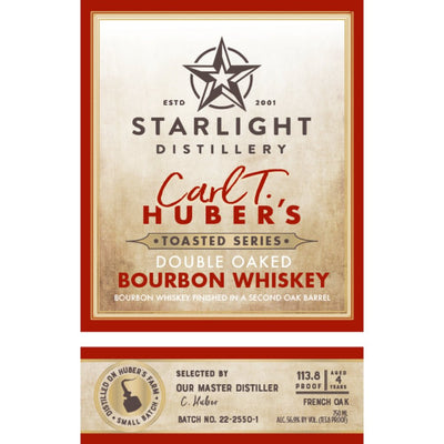 Starlight Carl T. Huber's Toasted Series Double Oaked Bourbon - Main Street Liquor