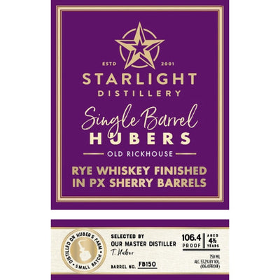 Starlight Old Rickhouse Rye Finished In PX Sherry Barrels - Main Street Liquor