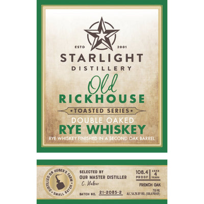 Starlight Old Rickhouse Toasted Series Double Oaked Rye - Main Street Liquor