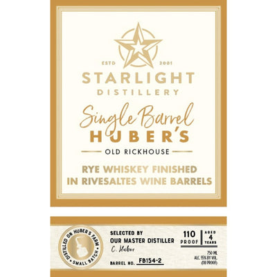 Starlight Rye Finished in Rivesaltes Wine Barrels - Main Street Liquor