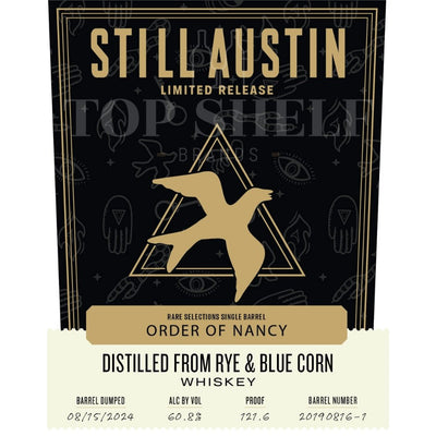 Still Austin Order of Nancy Rye & Blue Corn Whiskey - Main Street Liquor