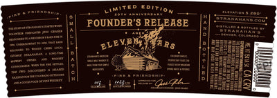 Stranahan's Founder's Release 11Year Single Malt Whiskey – Limited Edition - Main Street Liquor