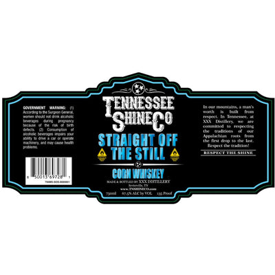 Tennessee Shine Co Straight Off The Still Corn Whiskey - Main Street Liquor