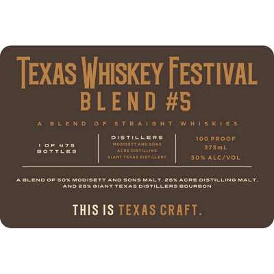 Texas Whiskey Festival Blend #5 - Main Street Liquor