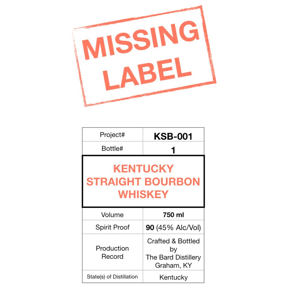 Buy The Bard Distillery Missing Label Straight Bourbon® Online ...