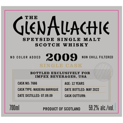 The GlenAllachie 2009 12 Year Madeira Barrique Single Cask #7666 - Main Street Liquor