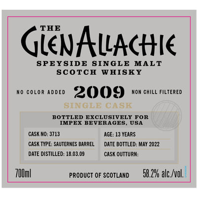 The GlenAllachie 2009 13 Year Sauternes Single Cask #3713 - Main Street Liquor