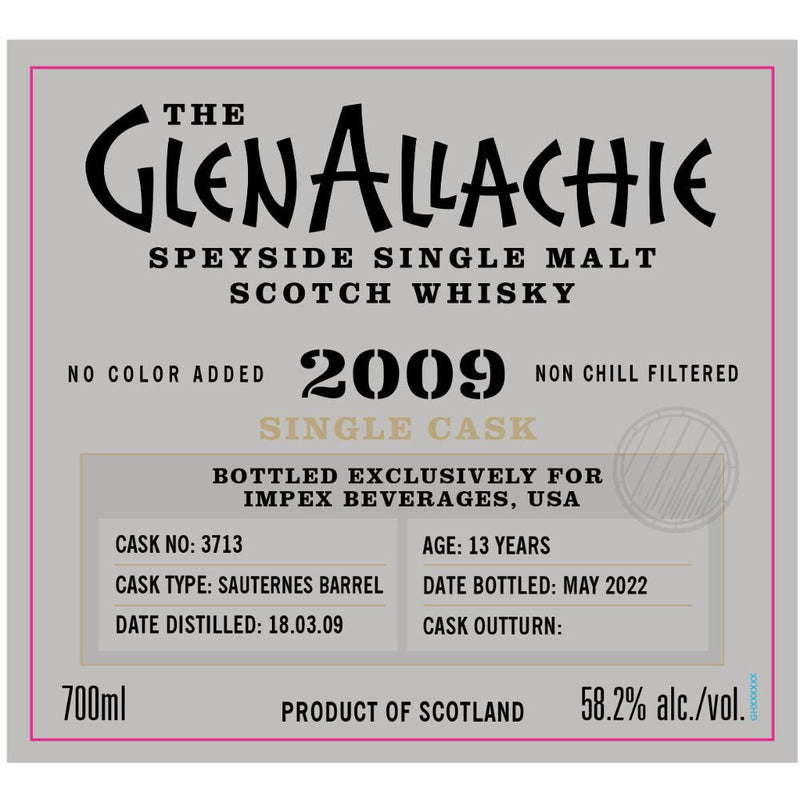 The GlenAllachie 2009 13 Year Sauternes Single Cask 