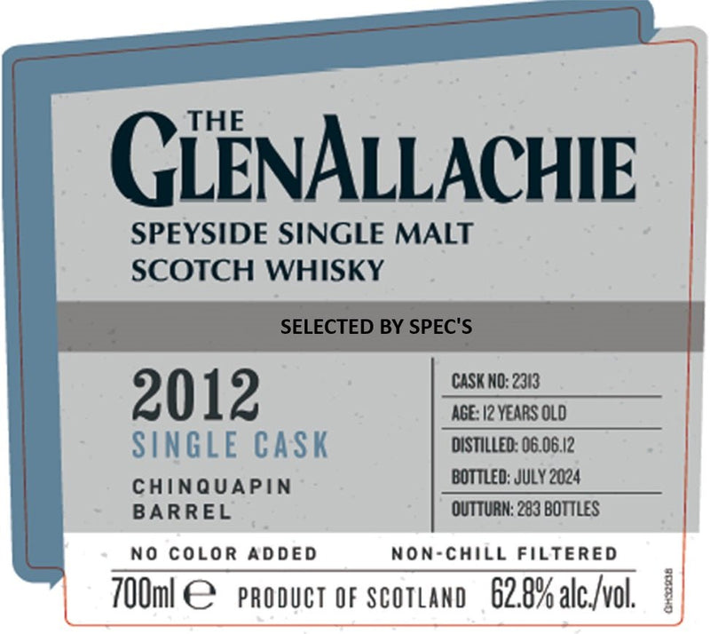 The GlenAllachie 2012 Single Cask Chinquapin Barrel 12 Year Old 700mL - Main Street Liquor