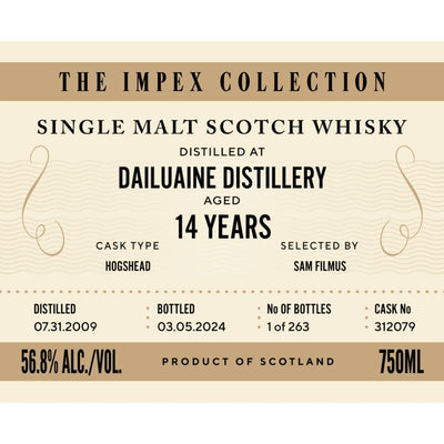 The ImpEx Collection Dailuaine Distillery 14 Year Old - Main Street Liquor