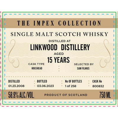 The ImpEx Collection Linkwood Distillery 15 Year Old 2008 - Main Street Liquor