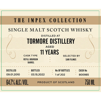 The ImpEx Collection Tormore Distillery 11 Year Old - Main Street Liquor
