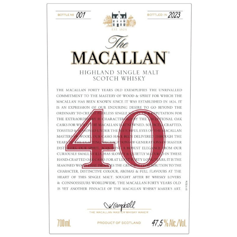 The Macallan 40 Year Old 2023 Edition - Main Street Liquor