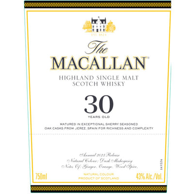 The Macallan Sherry Oak 30 Year Old 2023 Release - Main Street Liquor