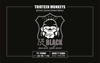 Thirteen Monkeys 13 Black Liberty Edition Kentucky Straight Bourbon Whiskey 9 Years - Main Street Liquor