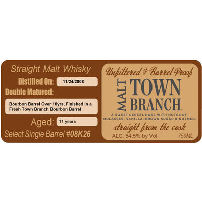 Town Branch 11 Year Straight Malt Whiskey - Main Street Liquor