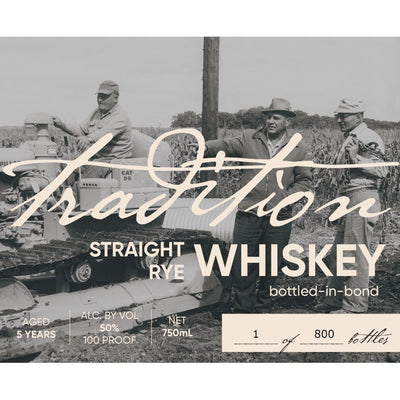 Tradition Bottled in Bond Straight Rye Whiskey - Main Street Liquor