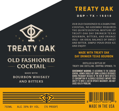 Treaty Oak Old Fashioned Cocktail - Main Street Liquor