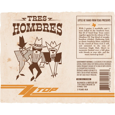 Tres Hombres ZZ Top Bourbon Finished in American Single Malt Casks - Main Street Liquor